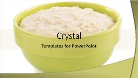  Presentation with soft oatmeal cookies - Presentation theme consisting of mush - bowl of oatmeal isolated background and a yellow colored foreground