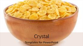  Presentation with corn flakes - Presentation theme having mush - corn flakes in bowl isolated background and a coral colored foreground