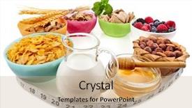  Presentation with weight loss lose text - Presentation theme featuring mush - diet weight loss breakfast concept background and a coral colored foreground