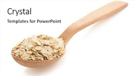  Presentation with oat - Presentation theme having mush - oat flakes in spoon background and a white colored foreground