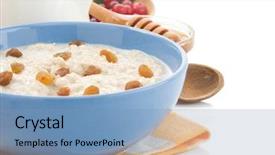  Presentation with bowl - Amazing slide set having environmental tax - four striped industrial chimneys plant backdrop and a teal colored foreground.