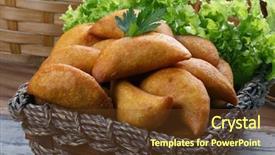  Presentation with pastel - Beautiful PPT theme featuring mush - pastel fried polenta backdrop and a tawny brown colored foreground