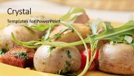  Presentation with appetizer - Presentation theme featuring mushroom appetizer background and a lemonade colored foreground