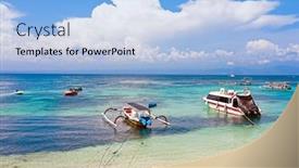  Presentation with bali nusa dua - Slides with mushroom-bay-on-nusa-lembongan background and a light blue colored foreground