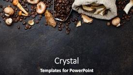  Presentation with coffee beans - Slides with mushroom-chaga-coffee-superfood-trend background and a dark gray colored foreground