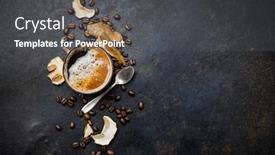  Presentation with coffee beans - Colorful theme enhanced with mushroom-chaga-coffee-superfood-trend backdrop and a dark gray colored foreground