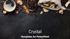  Presentation with coffee beans - Slide set enhanced with mushroom-chaga-coffee-superfood-trend background and a dark gray colored foreground