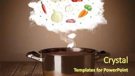  Presentation with vapor - Audience pleasing PPT layouts consisting of mushroom cloud - vegetables in vapor steam above backdrop and a  colored foreground