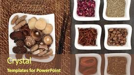  Presentation with herbal medicine - PPT layouts enhanced with mushroom drug - chinese herbal medicine selection background and a  colored foreground