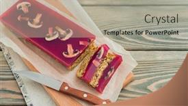  Presentation with jelly - Beautiful PPT theme featuring mushroom pate with cranberry jelly on wooden background backdrop and a light gray colored foreground