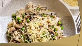  Presentation with peas - Cool new theme with mushroom-risotto-in-stylish-gray backdrop and a coral colored foreground