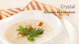  Presentation with mushroom - Audience pleasing PPT theme consisting of mushroom soup backdrop and a lemonade colored foreground