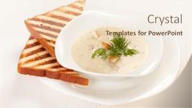  Presentation with mushroom - PPT theme consisting of poverty - poor home or slums facade background and a gray colored foreground.