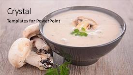  Presentation with mushroom - Presentation theme consisting of mushroom soup background and a lemonade colored foreground