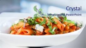  Presentation with blue cheese - Audience pleasing presentation consisting of mushrooms and blue cheese bleu backdrop and a sky blue colored foreground