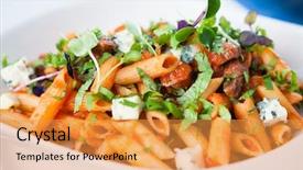  Presentation with blue cheese - Slide deck with mushrooms and blue cheese bleu background and a yellow colored foreground