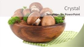  Presentation with mushrooms - Audience pleasing slide set consisting of mushrooms-in-bowl-isolated backdrop and a lemonade colored foreground