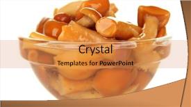  Presentation with mushrooms - Slides with mushrooms in glass bowl isolated background and a  colored foreground