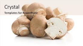  Presentation with mushrooms - PPT layouts having mushrooms isolated on white background background and a coral colored foreground