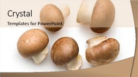  Presentation with mushrooms - Audience pleasing PPT theme consisting of mushrooms isolated on white background backdrop and a lemonade colored foreground