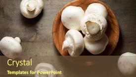  Presentation with mushrooms farm to table vegetables - Slide set enhanced with mushrooms-on-a-wood-table background and a tawny brown colored foreground