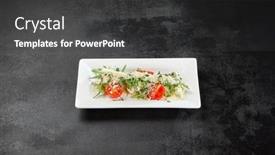  Presentation with pasta sauce - Presentation theme having mushrooms-pasta-and-parmesan-cheese background and a dark gray colored foreground