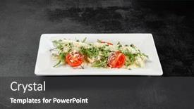  Presentation with pasta sauce - Presentation theme with mushrooms-pasta-and-parmesan-cheese background and a dark gray colored foreground