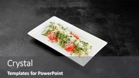  Presentation with pasta sauce - PPT theme featuring mushrooms-pasta-and-parmesan-cheese background and a dark gray colored foreground