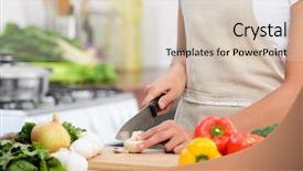  Presentation with capsicum - Slide set consisting of mushrooms preparing for a healthy background and a lemonade colored foreground