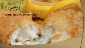  Presentation with peas - PPT theme having mushy peas and chip background and a gold colored foreground