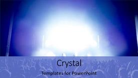  Presentation with stage lights - Slide set enhanced with music - cheering crowd in front background and a teal colored foreground