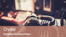  Presentation with recording - Presentation theme enhanced with music - close-up of boutique recording studio background and a coral colored foreground