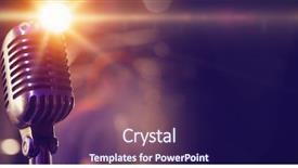  Presentation with microphone - Presentation theme with music - close-up of retro microphone background and a navy blue colored foreground