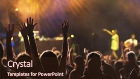  Presentation with crowd - Colorful presentation theme enhanced with music - crowd at concert backdrop and a wine colored foreground