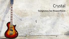  Presentation with electric guitar - PPT theme enhanced with music - electric guitar in front background and a sky blue colored foreground