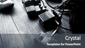  Presentation with audio - Presentation design having music - guitar audio processing effects background and a dark gray colored foreground