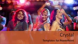  Presentation with party lights - Colorful presentation theme enhanced with music - party holidays celebration nightlife backdrop and a red colored foreground