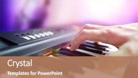  Presentation with live - Slide deck having music - pianist musician performing live playing background and a coral colored foreground