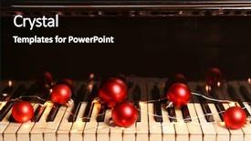  Presentation with piano keyboard - Slide deck consisting of music - piano keyboard with christmas decoration background and a black colored foreground