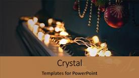  Presentation with christmas music - PPT theme featuring music - piano keys with christmas decorations background and a coral colored foreground