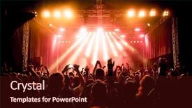  Presentation with rock music - Audience pleasing slides consisting of music - rock concert silhouettes of happy backdrop and a wine colored foreground