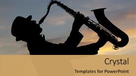  Presentation with arabic music arab man playing - Slide set having sign on top of money background and a  colored foreground.