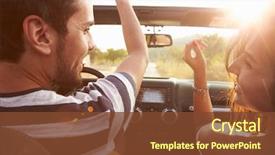  Presentation with country music - PPT theme with music - young couple driving along country background and a tawny brown colored foreground
