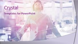  Presentation with listening - Audience pleasing slide set consisting of music against interior of empty backdrop and a pink colored foreground