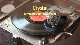 Presentation with vinyl record - Presentation design having music album - old vintage gramophone playing vinyl background and a tawny brown colored foreground