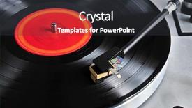  Presentation with music vinyl - Cool new slides with music album - vinyl record spinning on turntable backdrop and a dark gray colored foreground