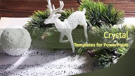  Presentation with christmas music - Slide set featuring music and christmas decor closeup background and a  colored foreground