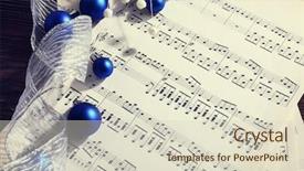  Presentation with christmas music - Presentation design with music and christmas decor closeup background and a soft green colored foreground