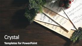  Presentation with christmas music - PPT theme having music and christmas decor background and a  colored foreground