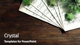  Presentation with christmas music - Slide set with music and christmas decor background and a wine colored foreground